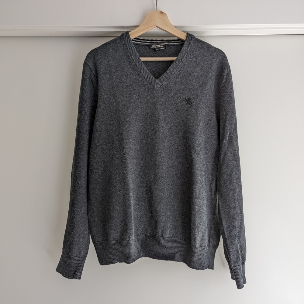 Express v-neck Grey sweater